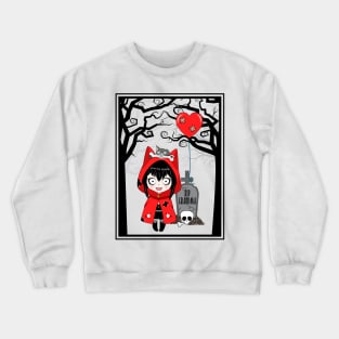 Girl In Red Crewneck Sweatshirt